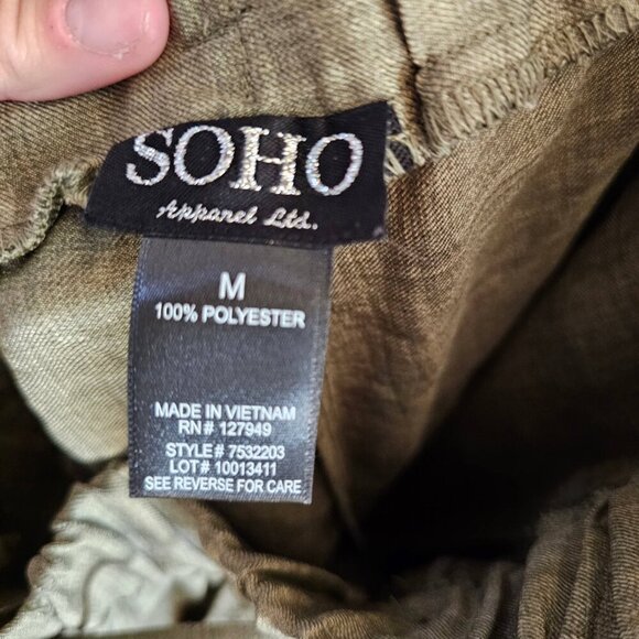 NWT Soho Apparel LTD. 100% Polyester Pant Women's Gray Pockets Size Medium - Picture 4 of 12